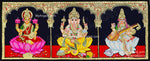 3 Panel LakshmiGanesha SaraswathiTanjore Painting