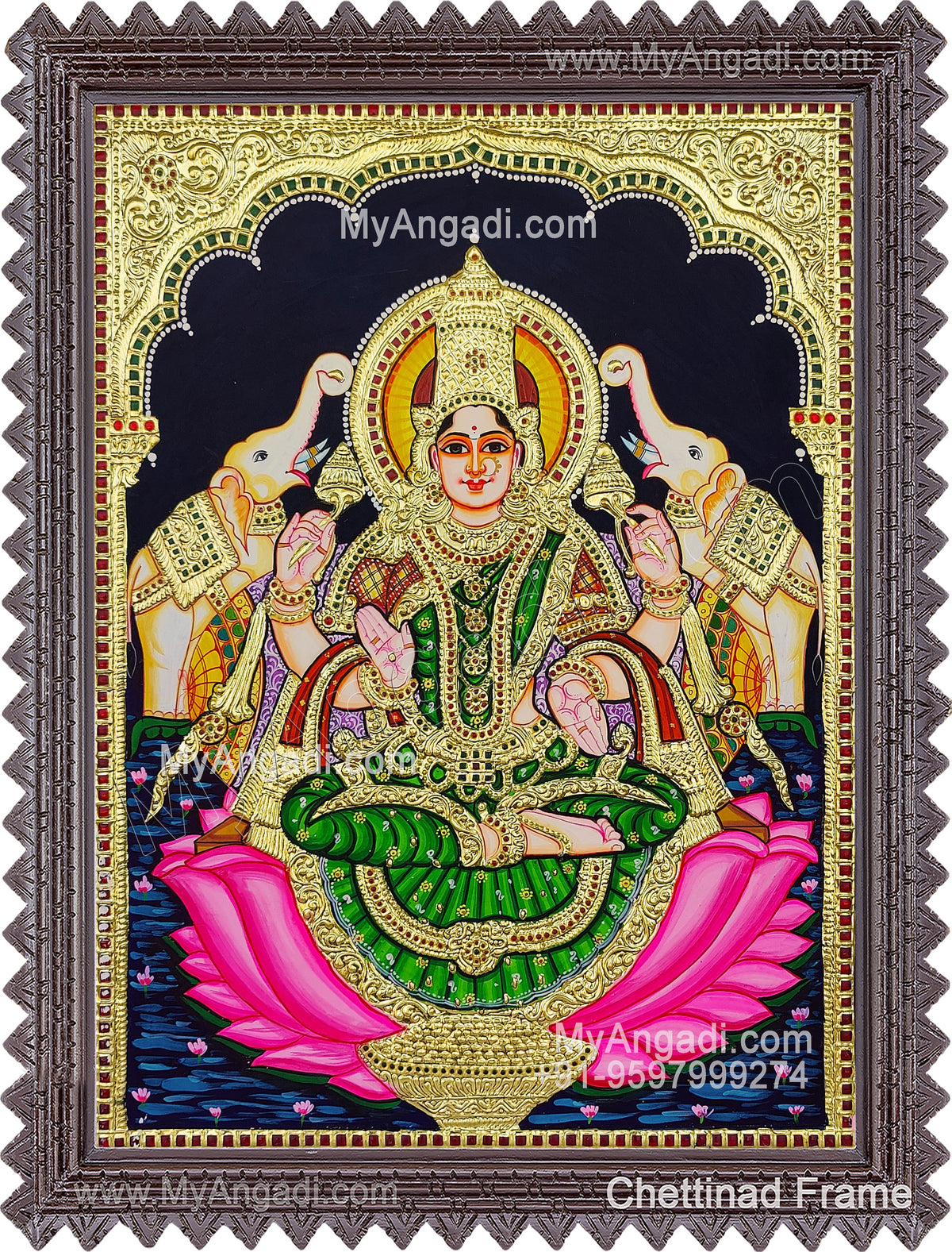 Gajalakshmi Tanjore Painting