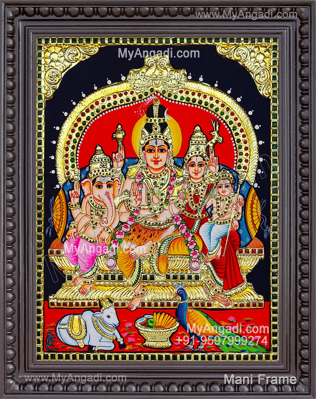 Shivan Family Tanjore Painting