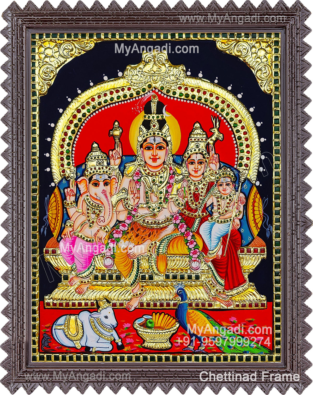 Shivan Family Tanjore Painting