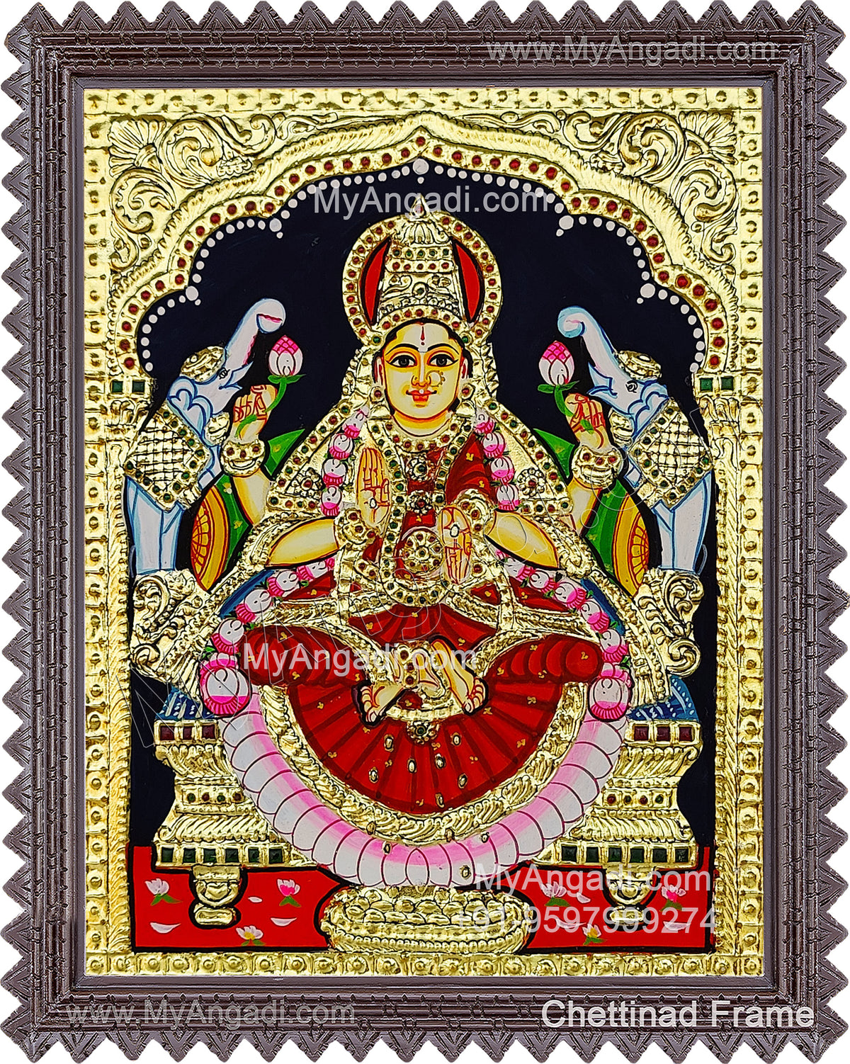 Gajalakshmi Tanjore Painting