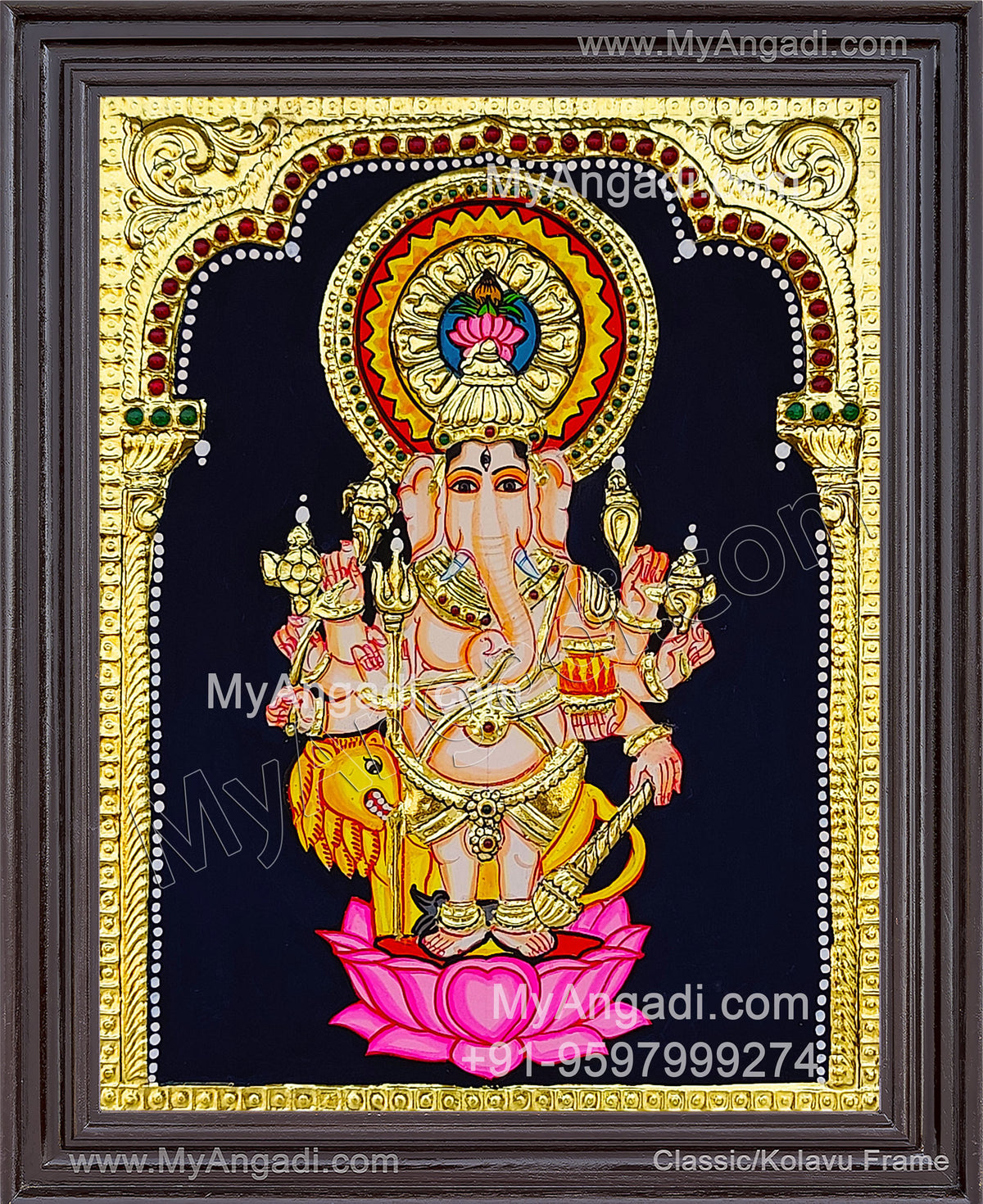 Kan Drishti Ganapathi Tanjore Painting