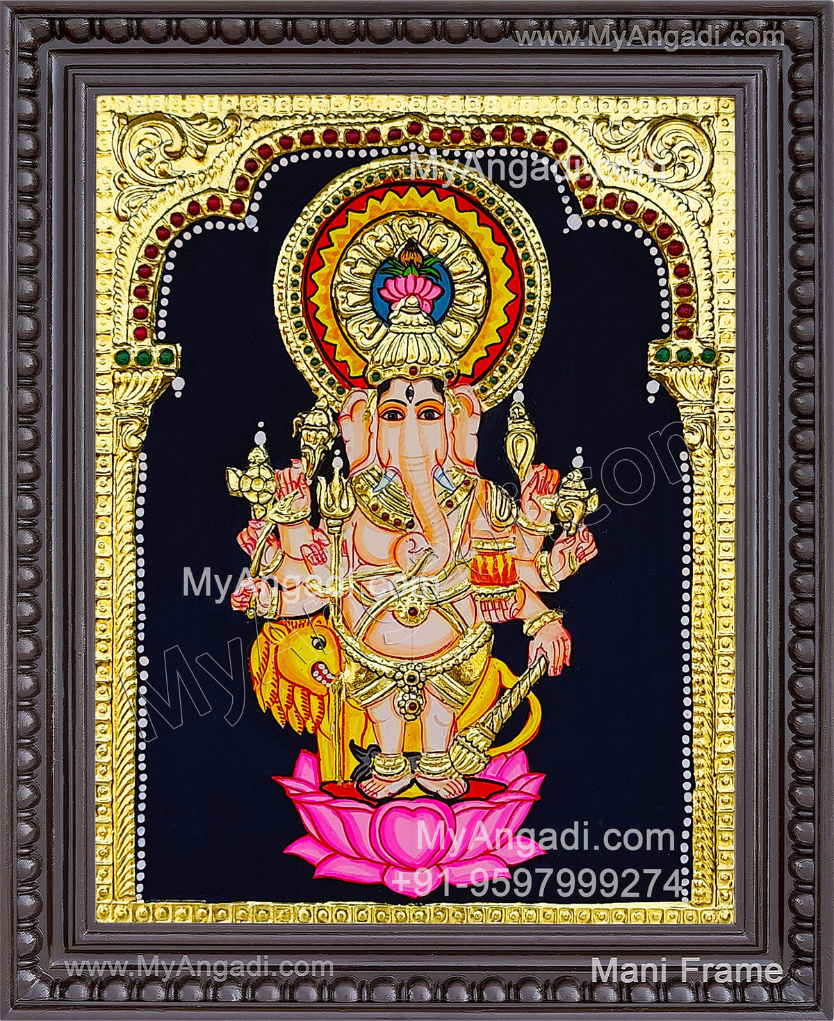 Kan Drishti Ganapathi Tanjore Painting