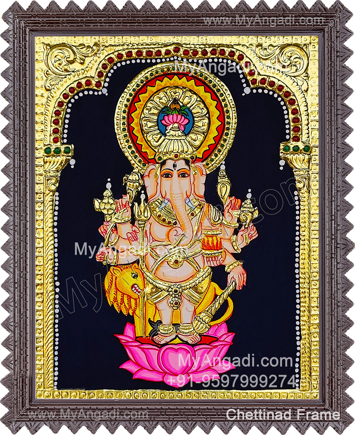 Kan Drishti Ganapathi Tanjore Painting