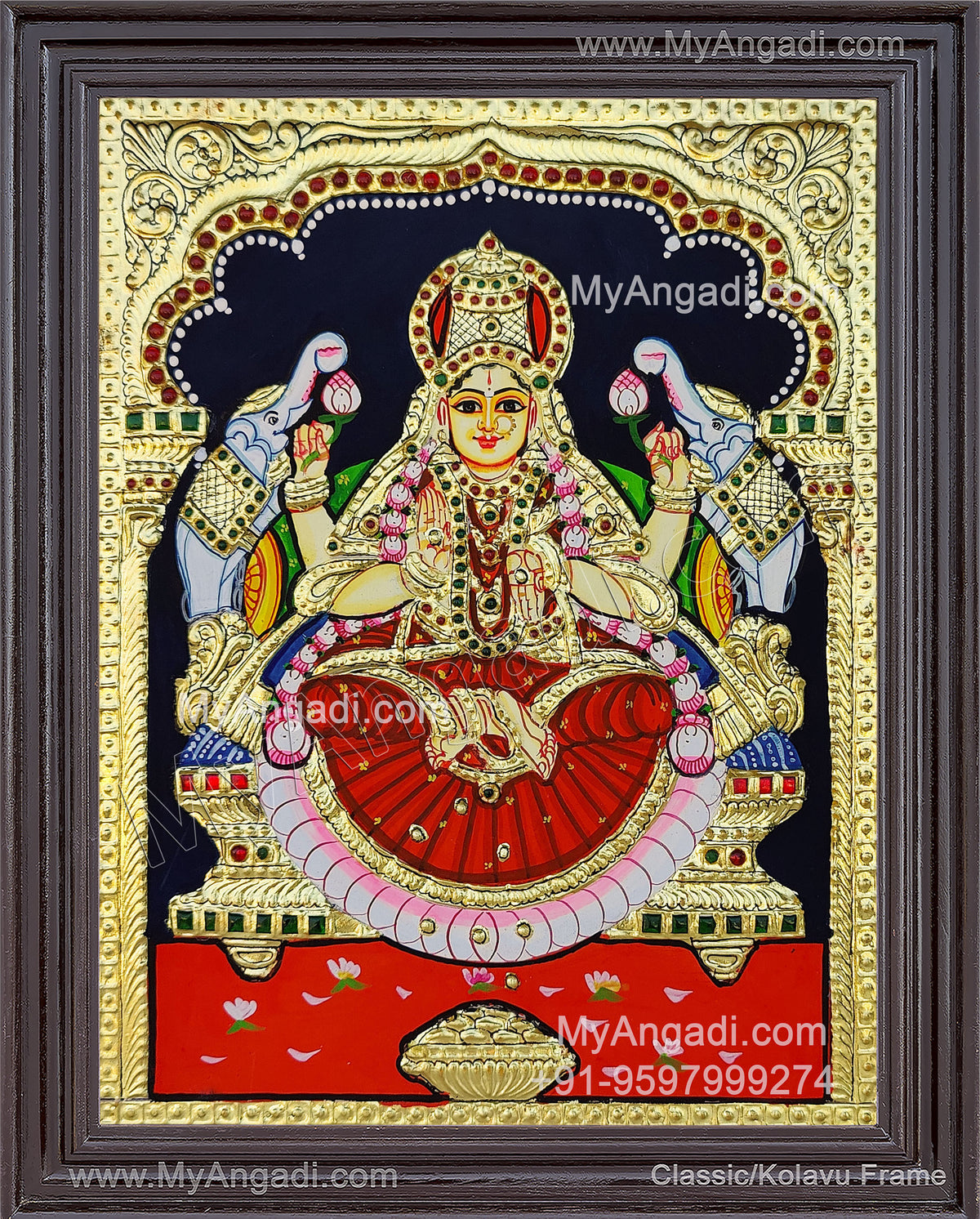 Gajalakshmi Tanjore Painting