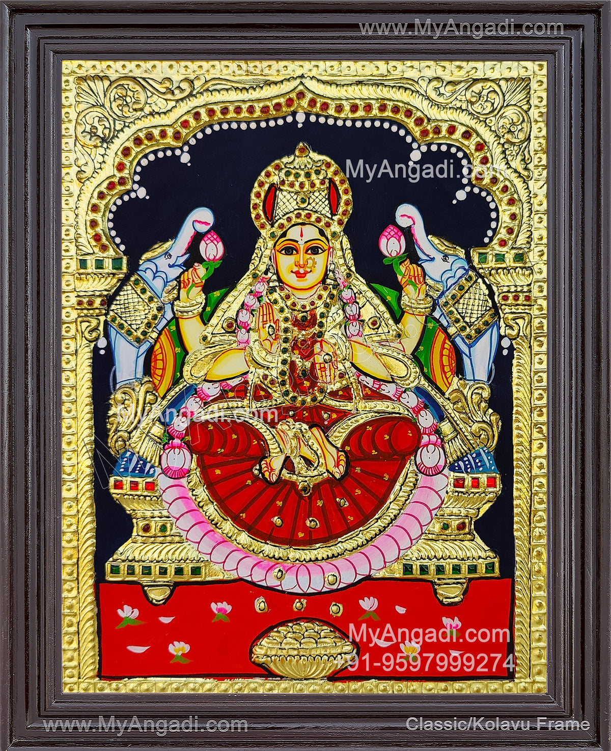 Gajalakshmi Tanjore Painting