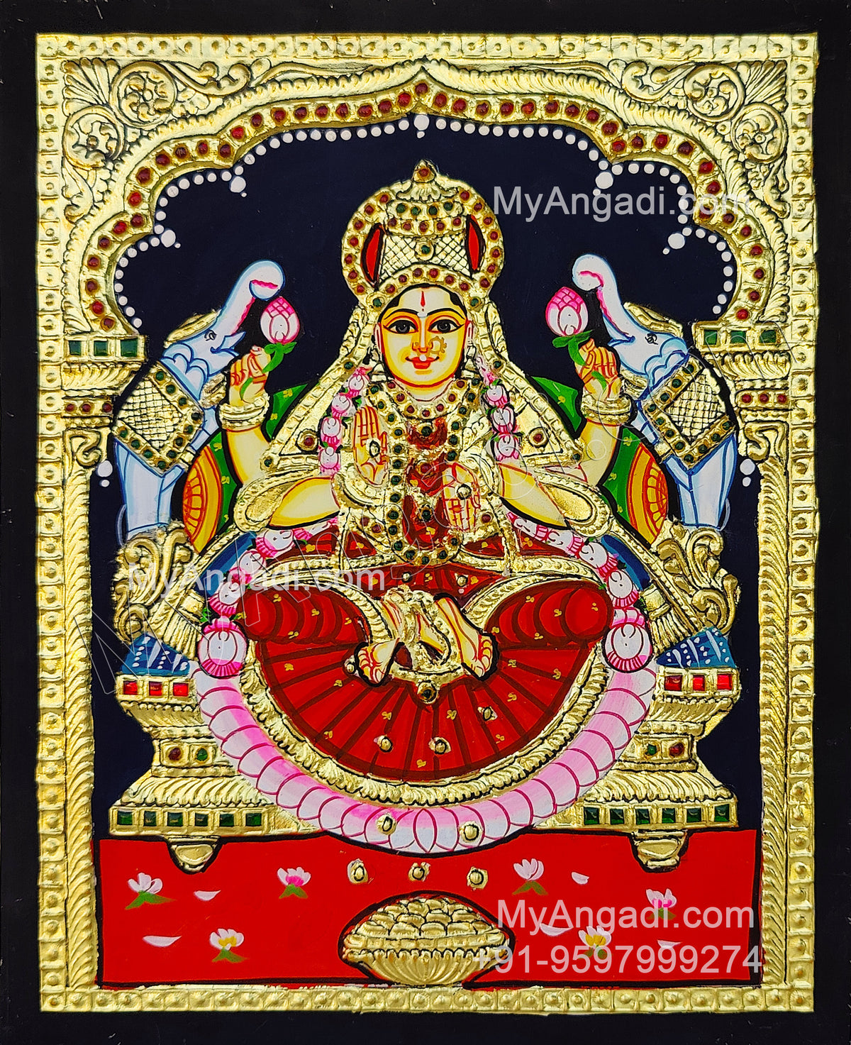 Gajalakshmi Tanjore Painting