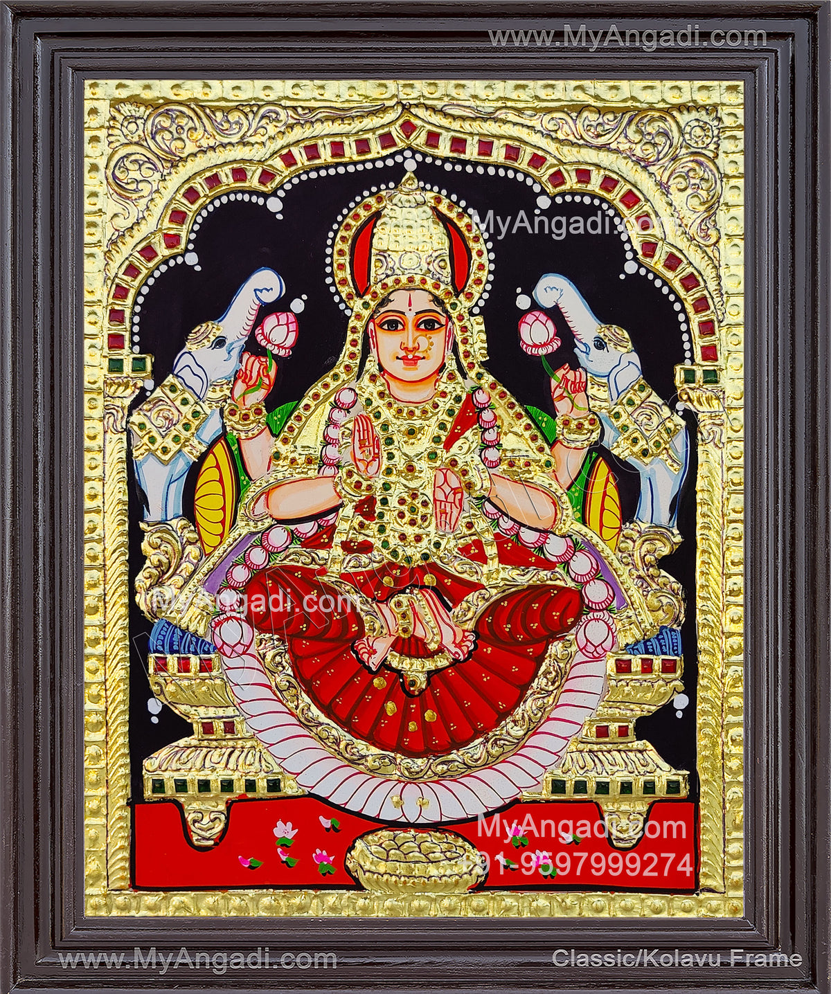 Gajalakshmi Tanjore Painting