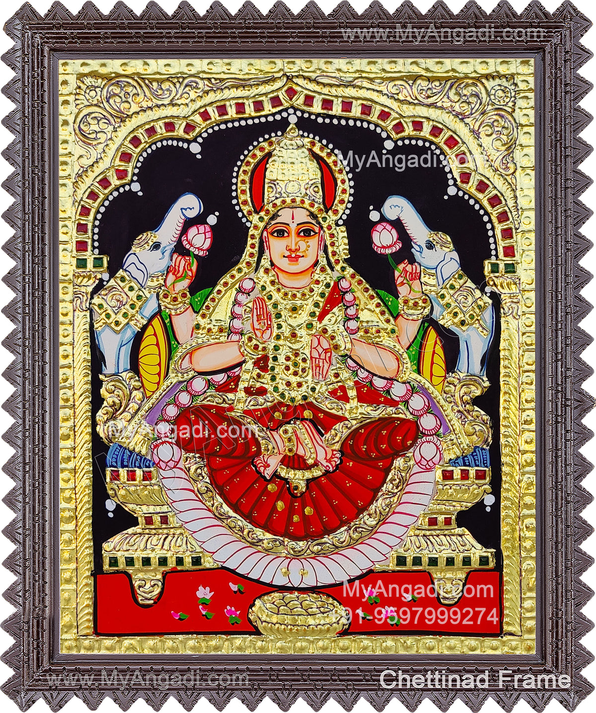 Gajalakshmi Tanjore Painting