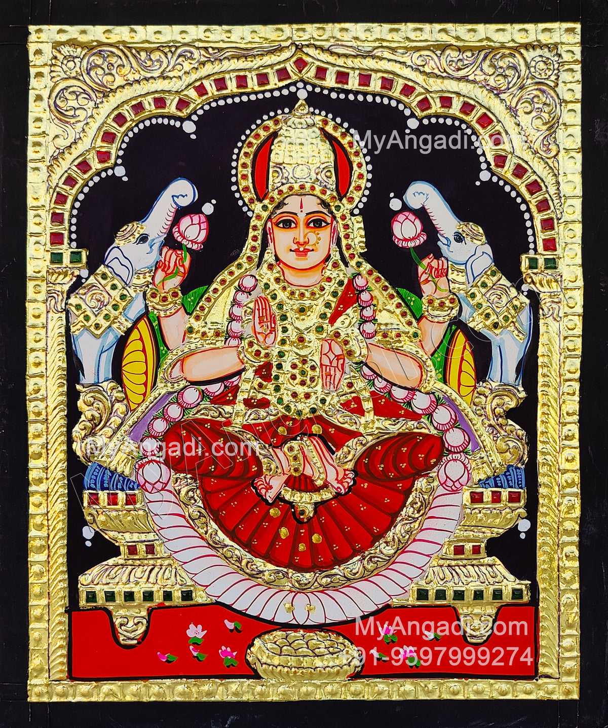 Gajalakshmi Tanjore Painting