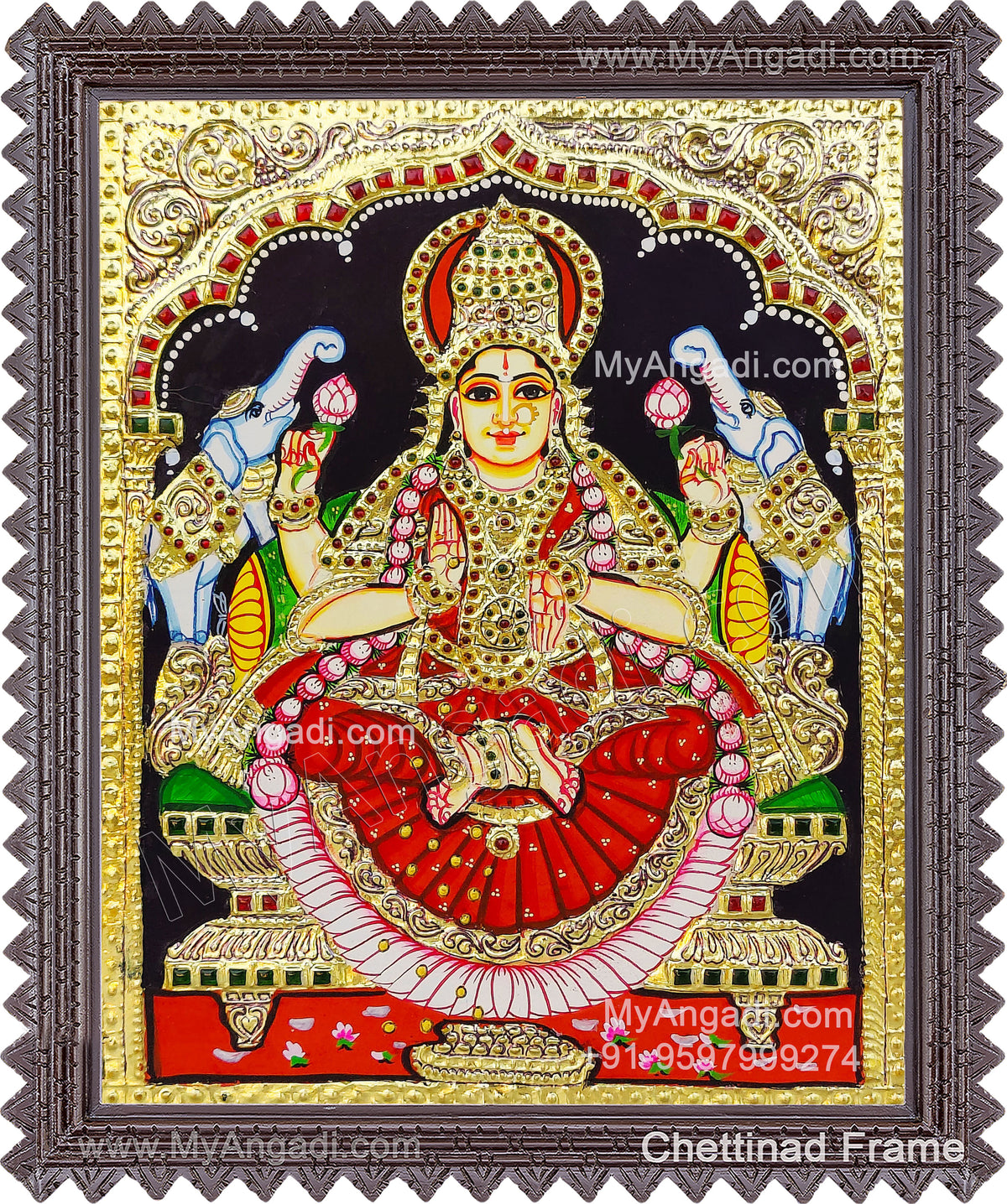 Gajalakshmi Tanjore Painting