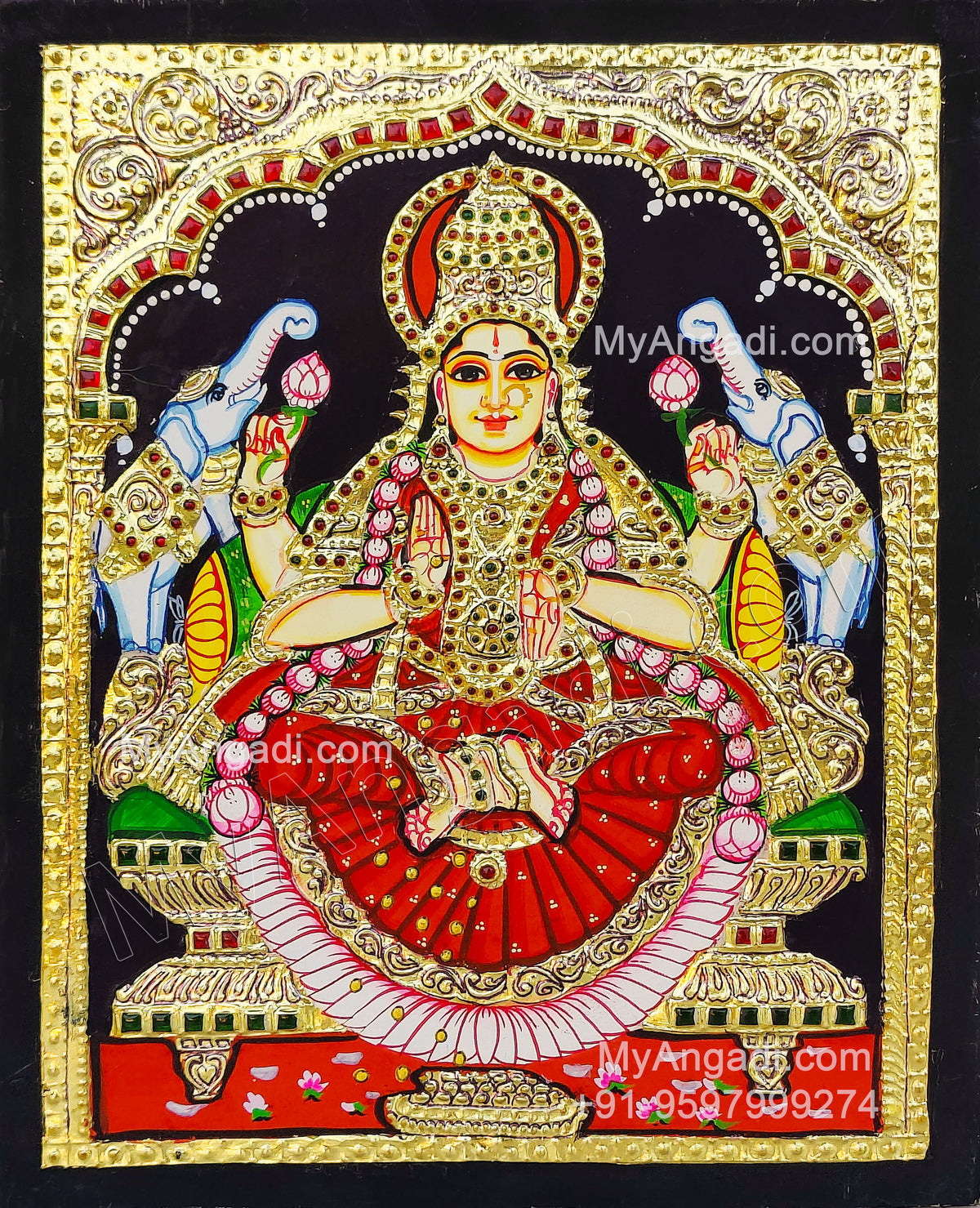 Gajalakshmi Tanjore Painting