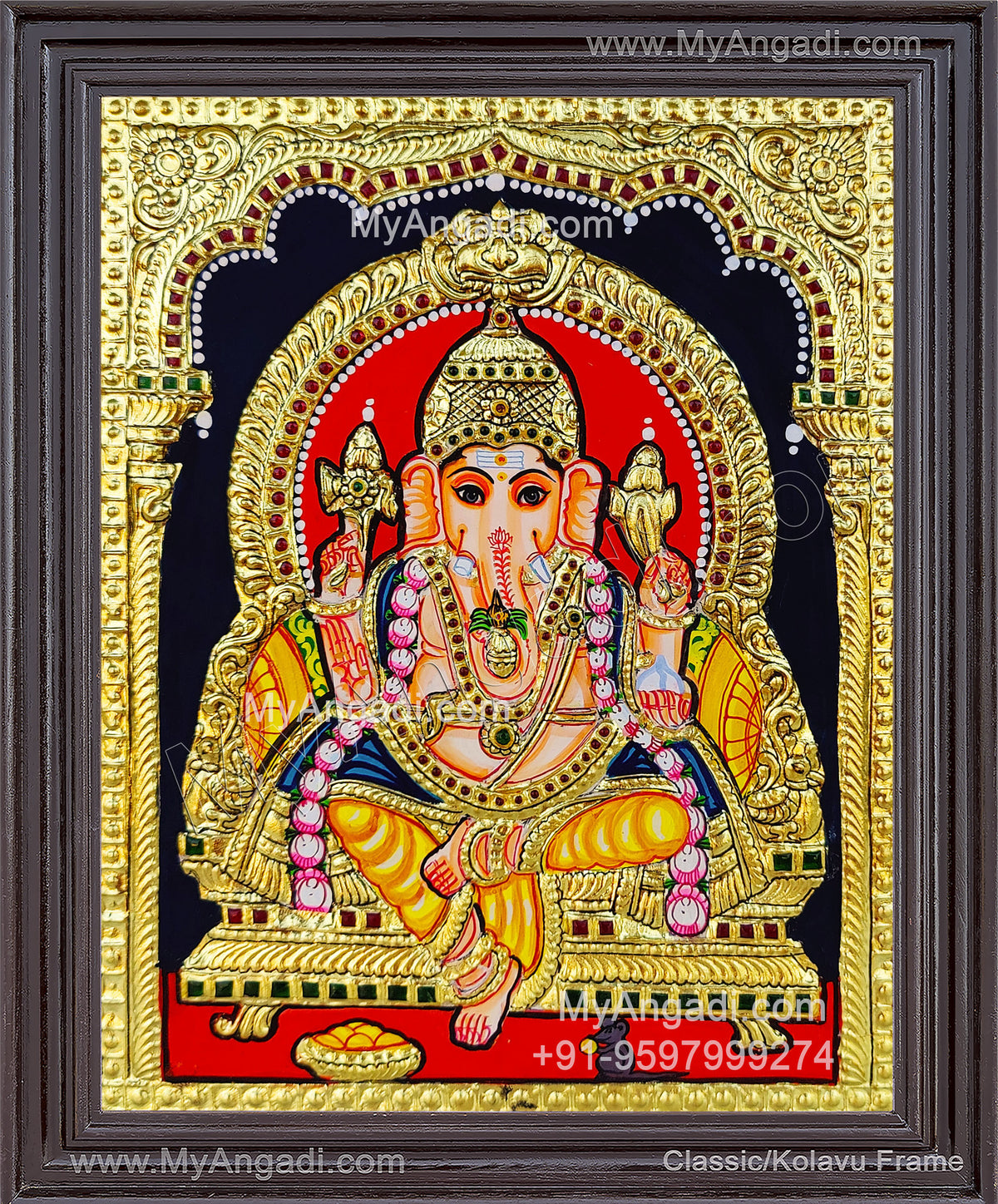 Ganesha Tanjore Painting, Ganesha Tanjore Painting