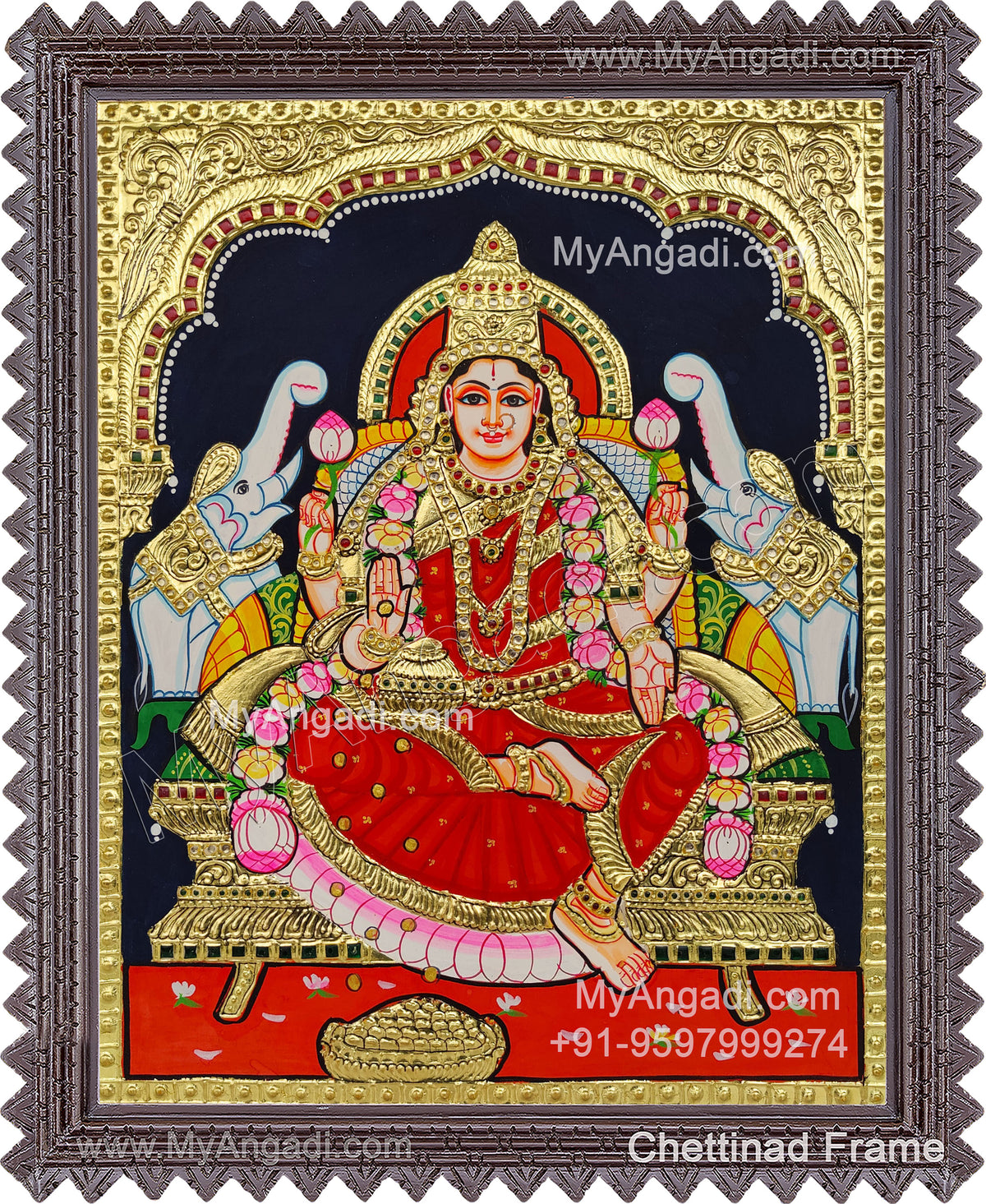 Gajalakshmi Tanjore Painting