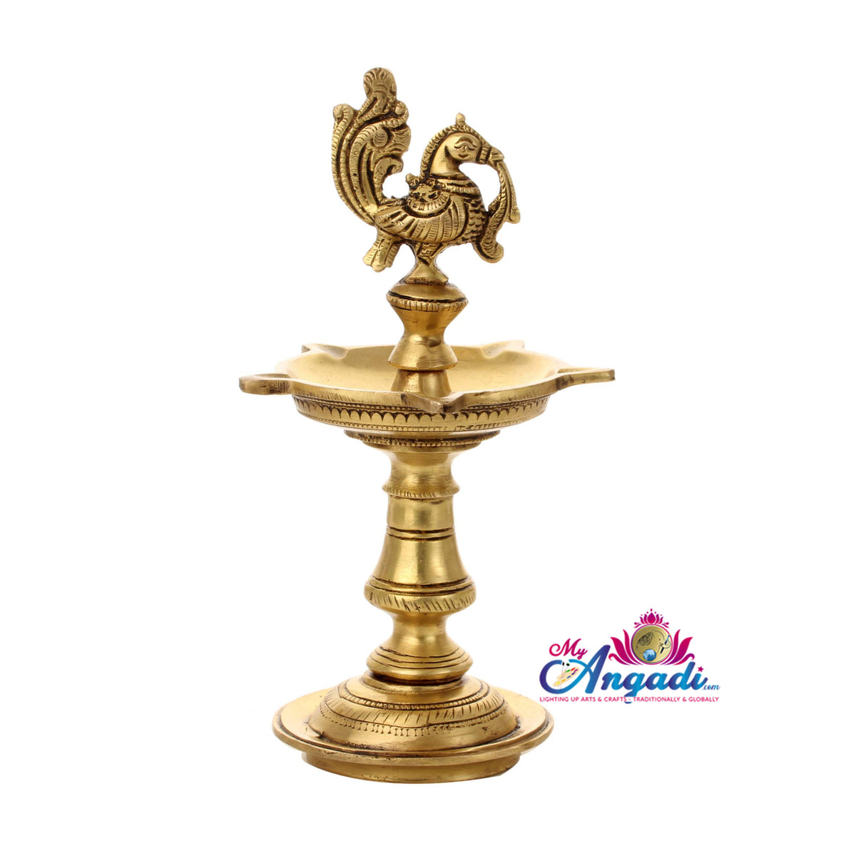 Brass Peacock Small Kuttuvilakku