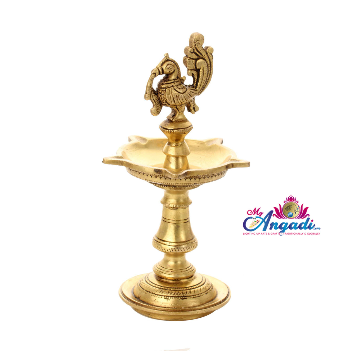 Brass Peacock Small Kuttuvilakku