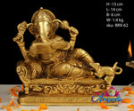 Ganesha Reading Book Brass statue