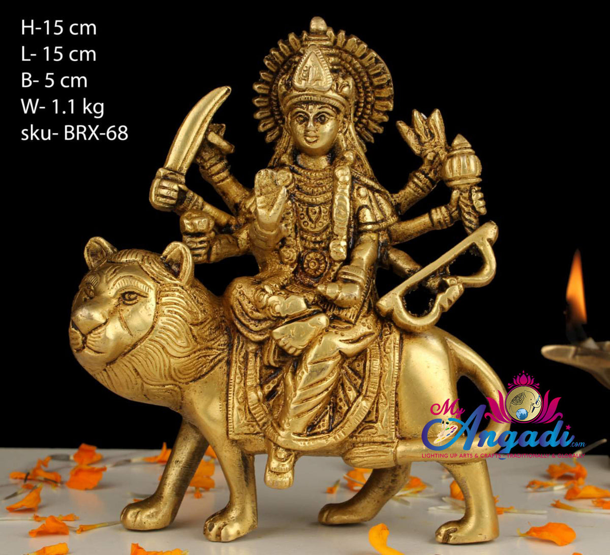 Durga Brass Statue