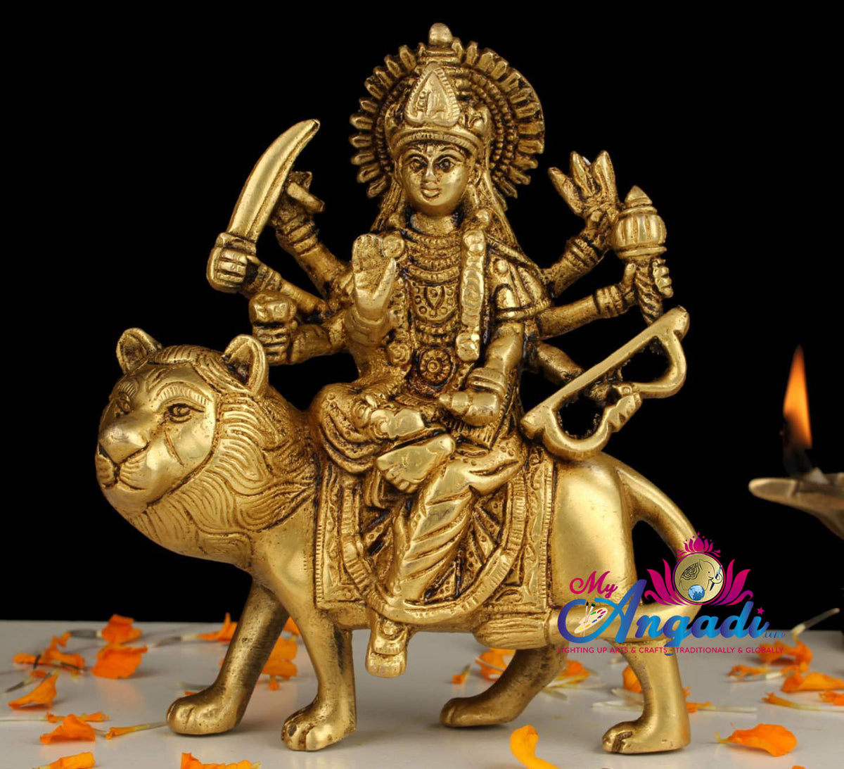 Durga Brass Statue