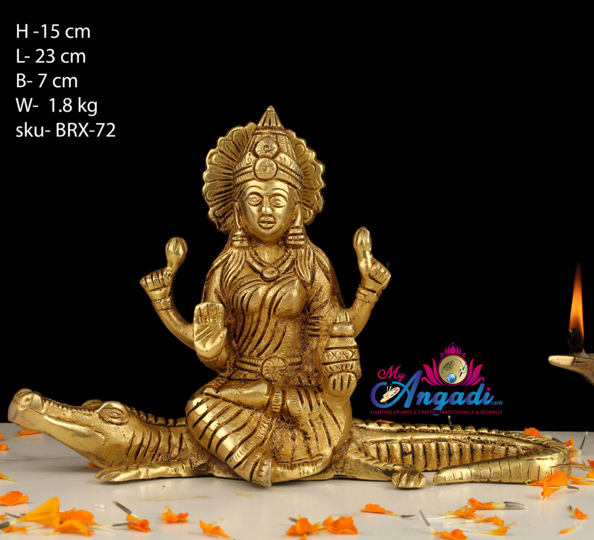Ganga Brass Statue
