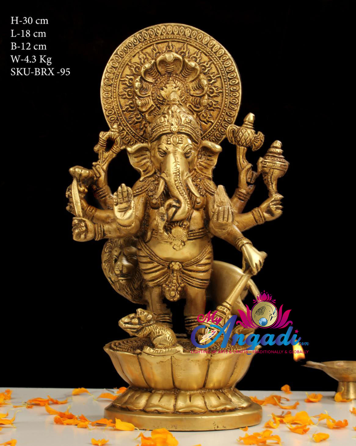 Kanthrishti Ganesha Brass Statue