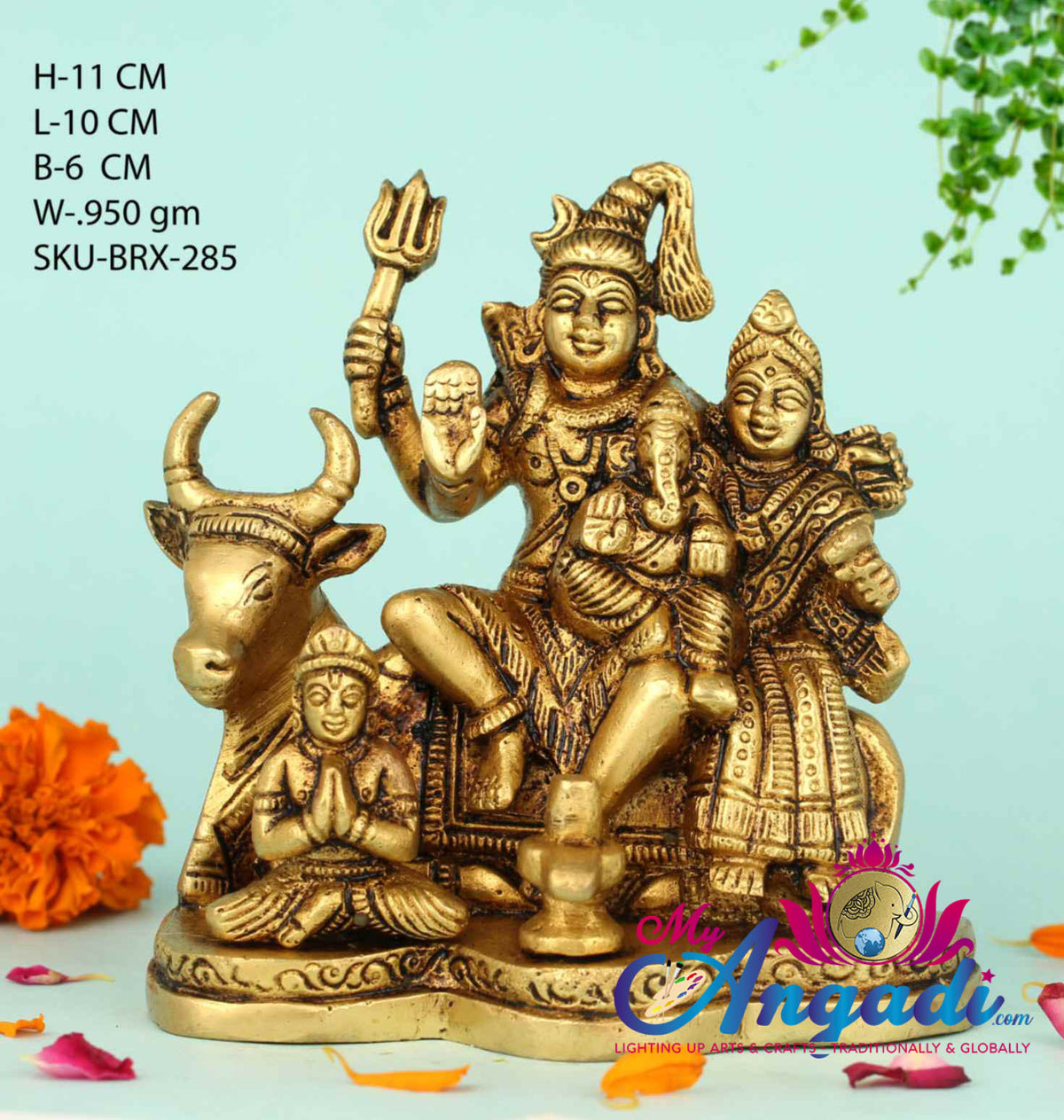 Shivan Family Brass Statue