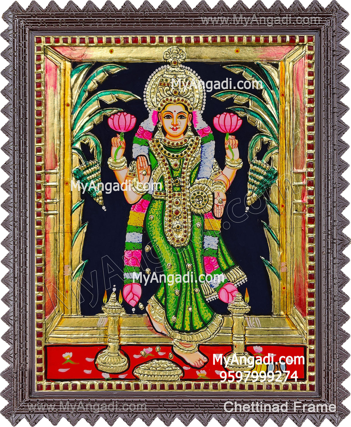 Grahalakshmi Tanjore Painting