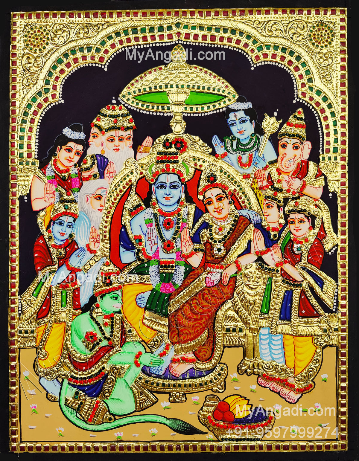 Ramar Pattabhishekam Tanjore Painting
