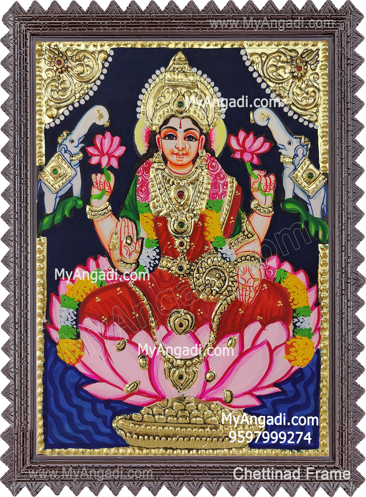 Gajalakshmi Tanjore Painting