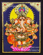 Kan Drishti Ganesha Tanjore Painting