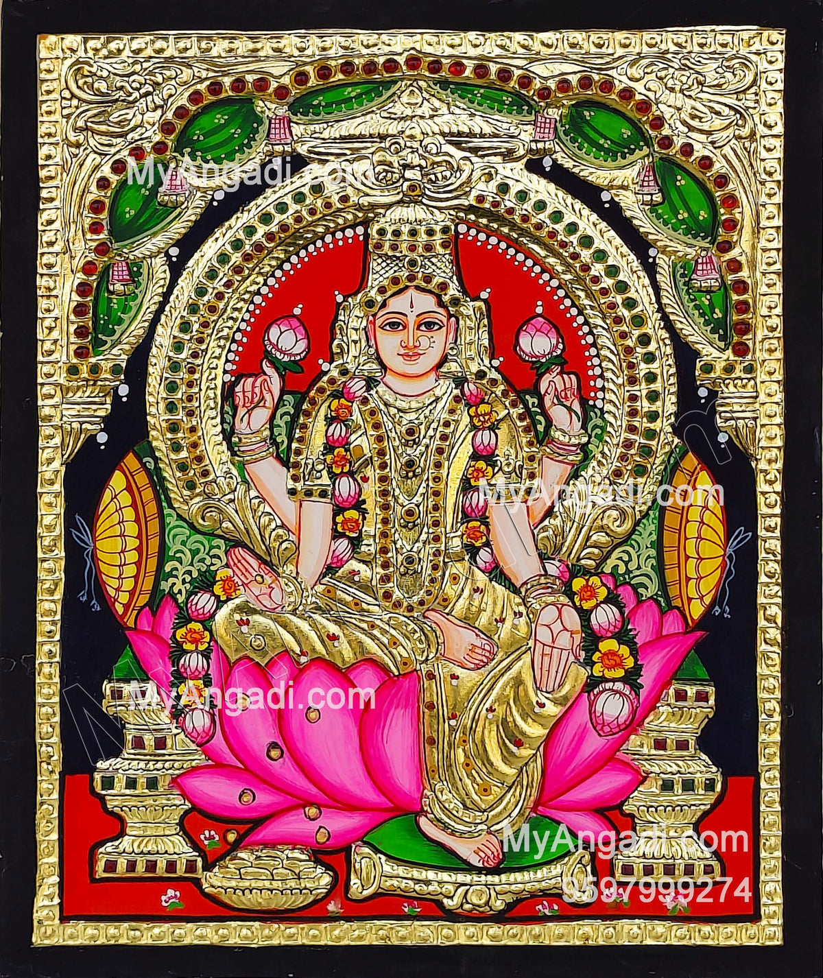 Aishwarya Lakshmi Tanjore Painting, Ishwarya Lakshmi Tanjore Painting