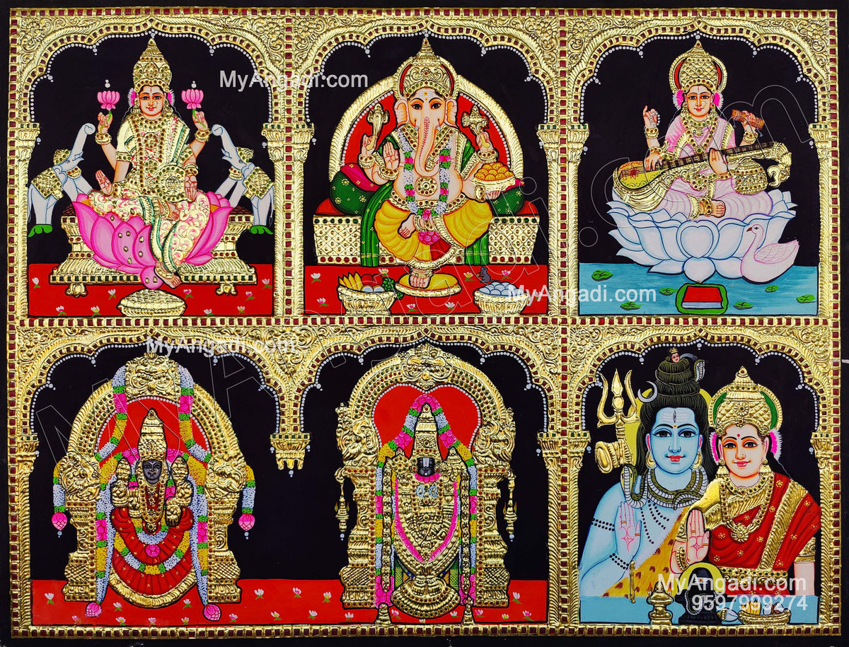 5 Panel Tanjore Painting