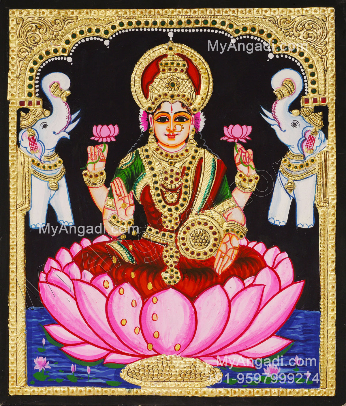 Gajalakshmi Tanjore Painting