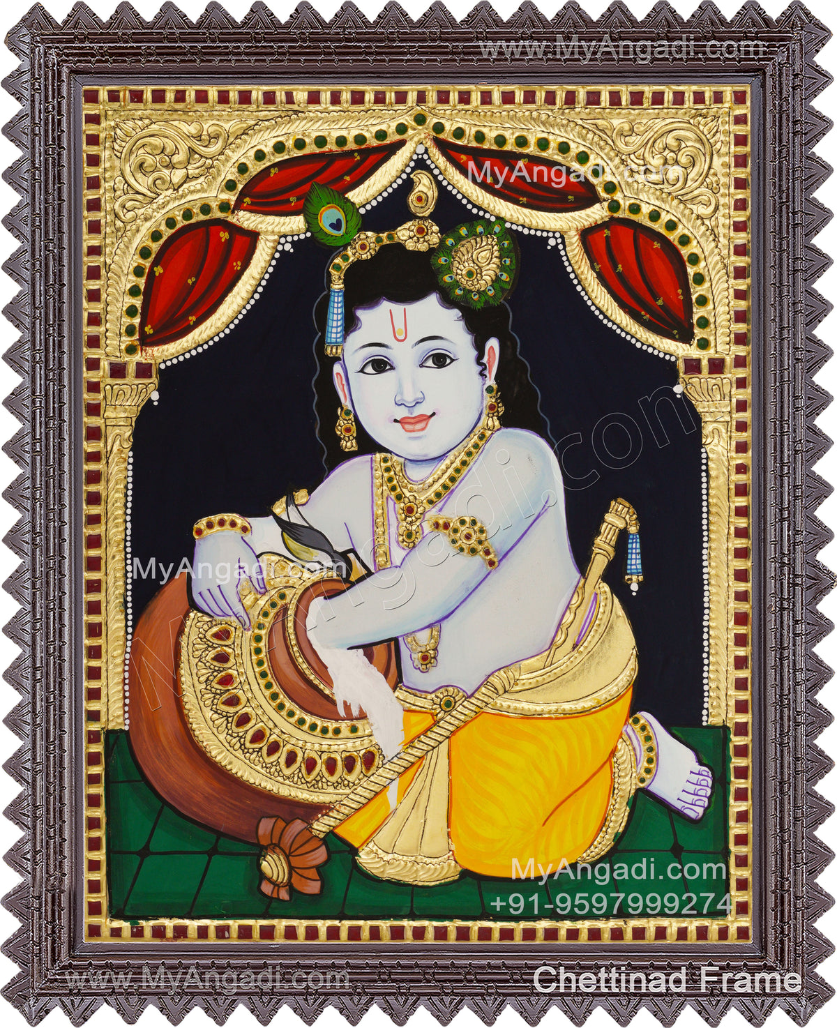 Butter Krishna Tanjore Painting