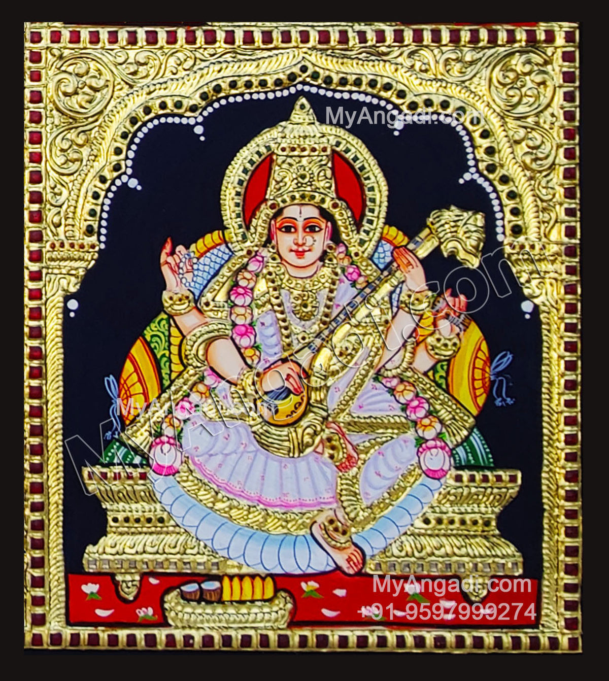 Saraswathi Tanjore Painting