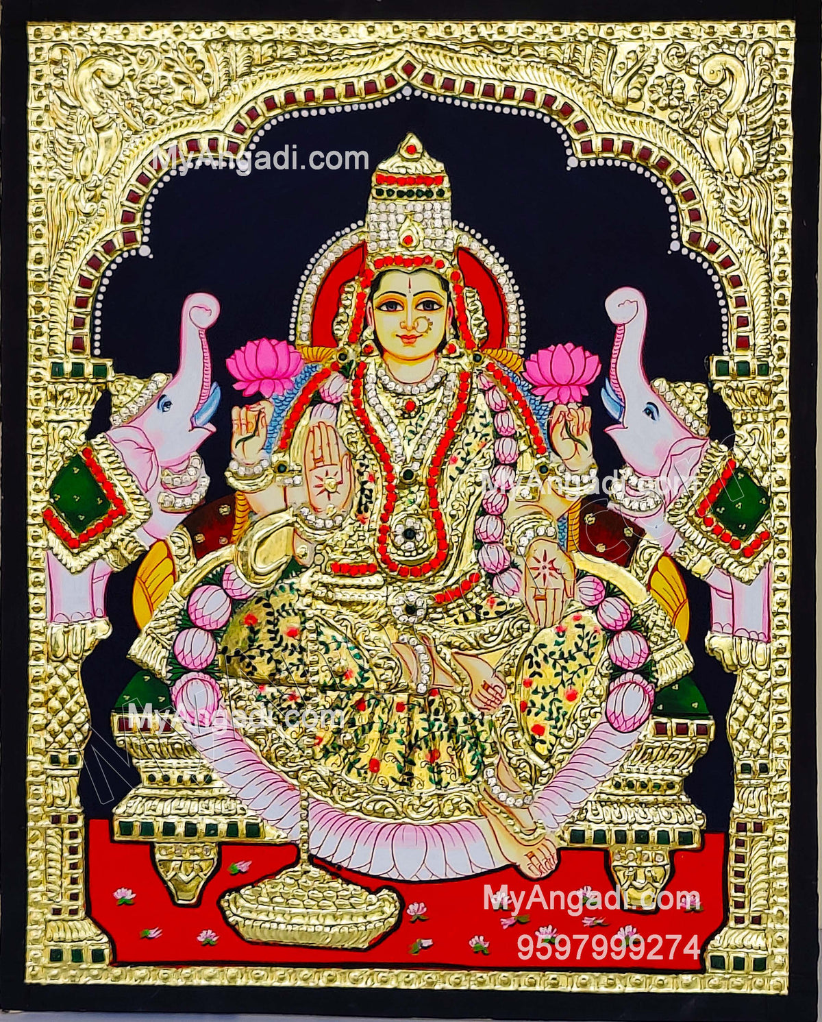 Gajalakshmi Tanjore Painting