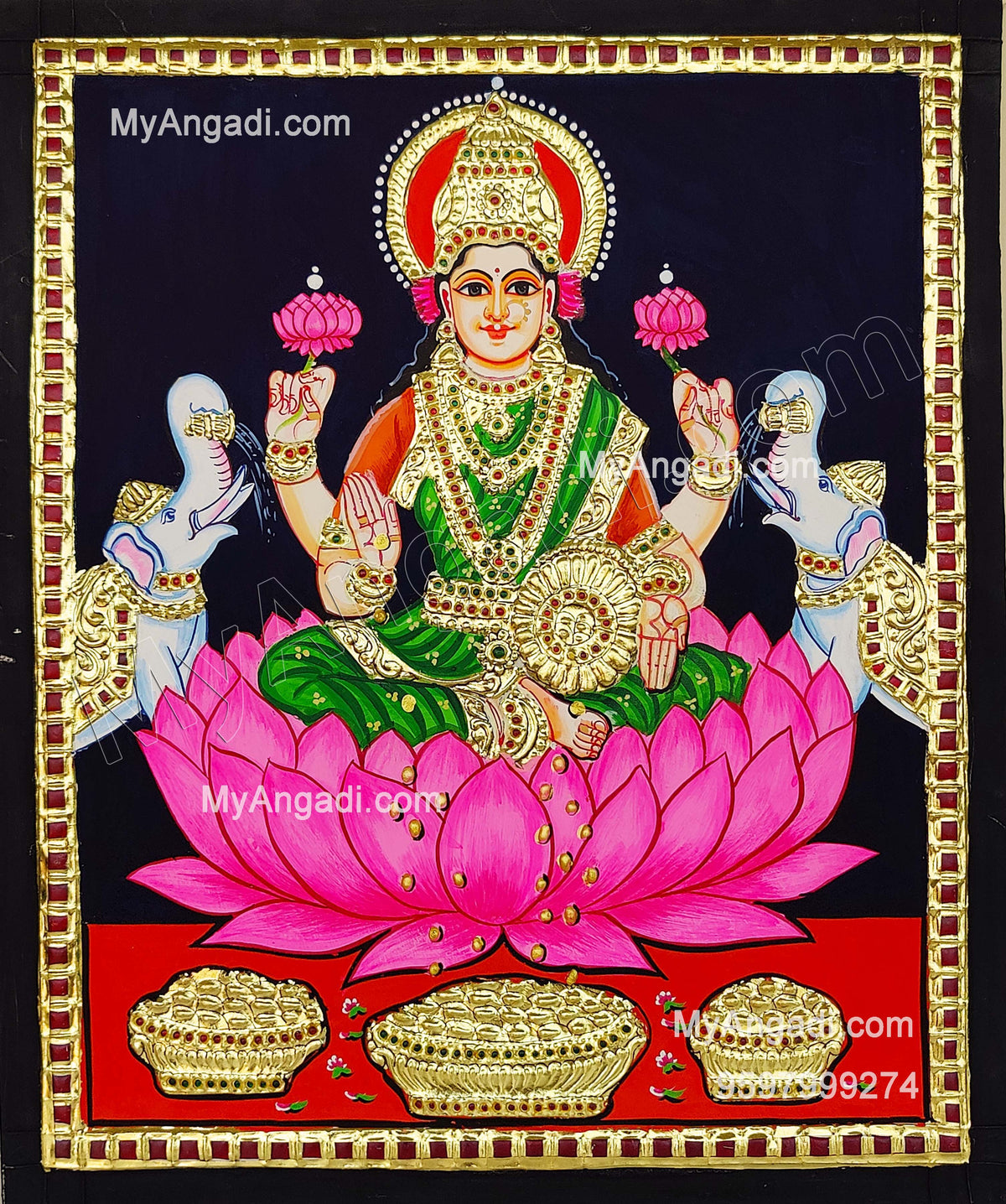 Gajalakshmi Tanjore Painting