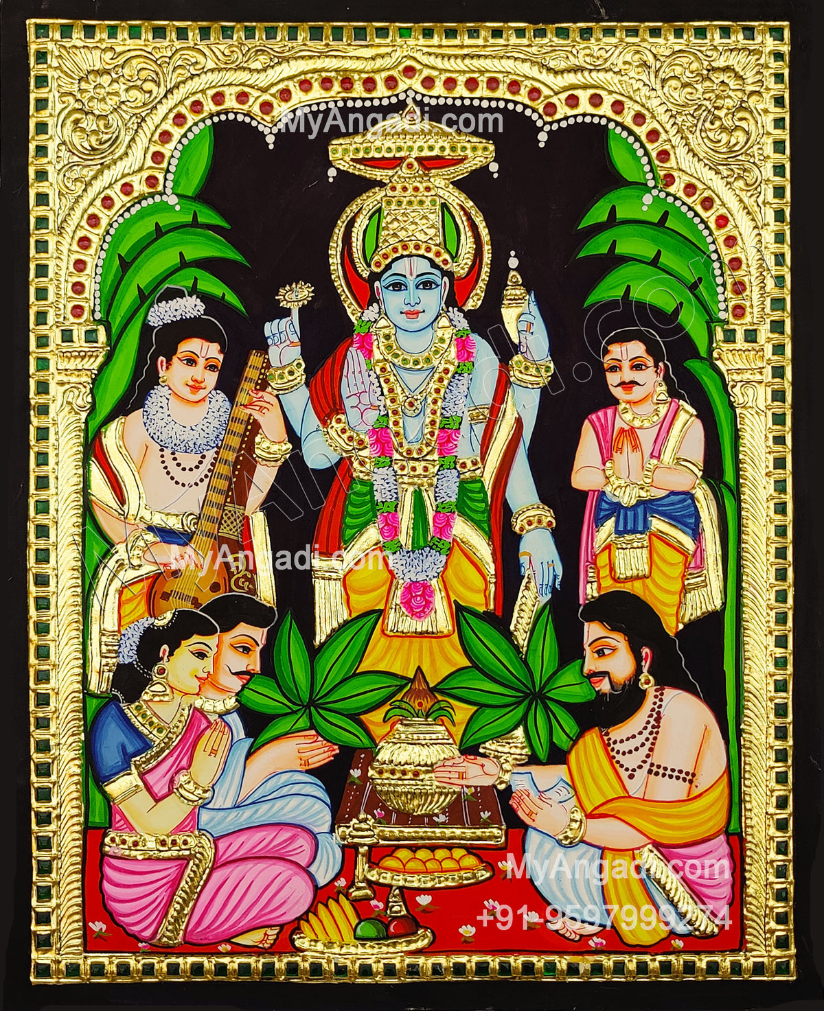Sathyanarayana Swami Tanjore Painting