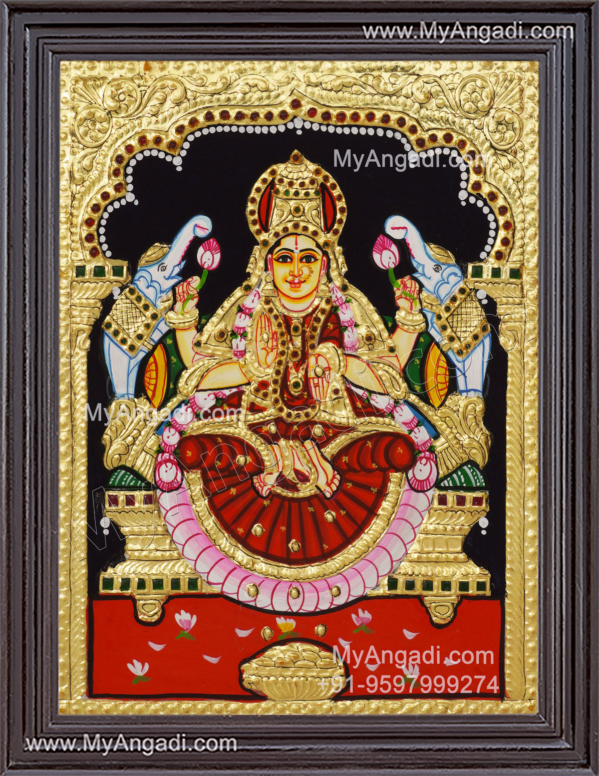 Gajalakshmi Tanjore Painting