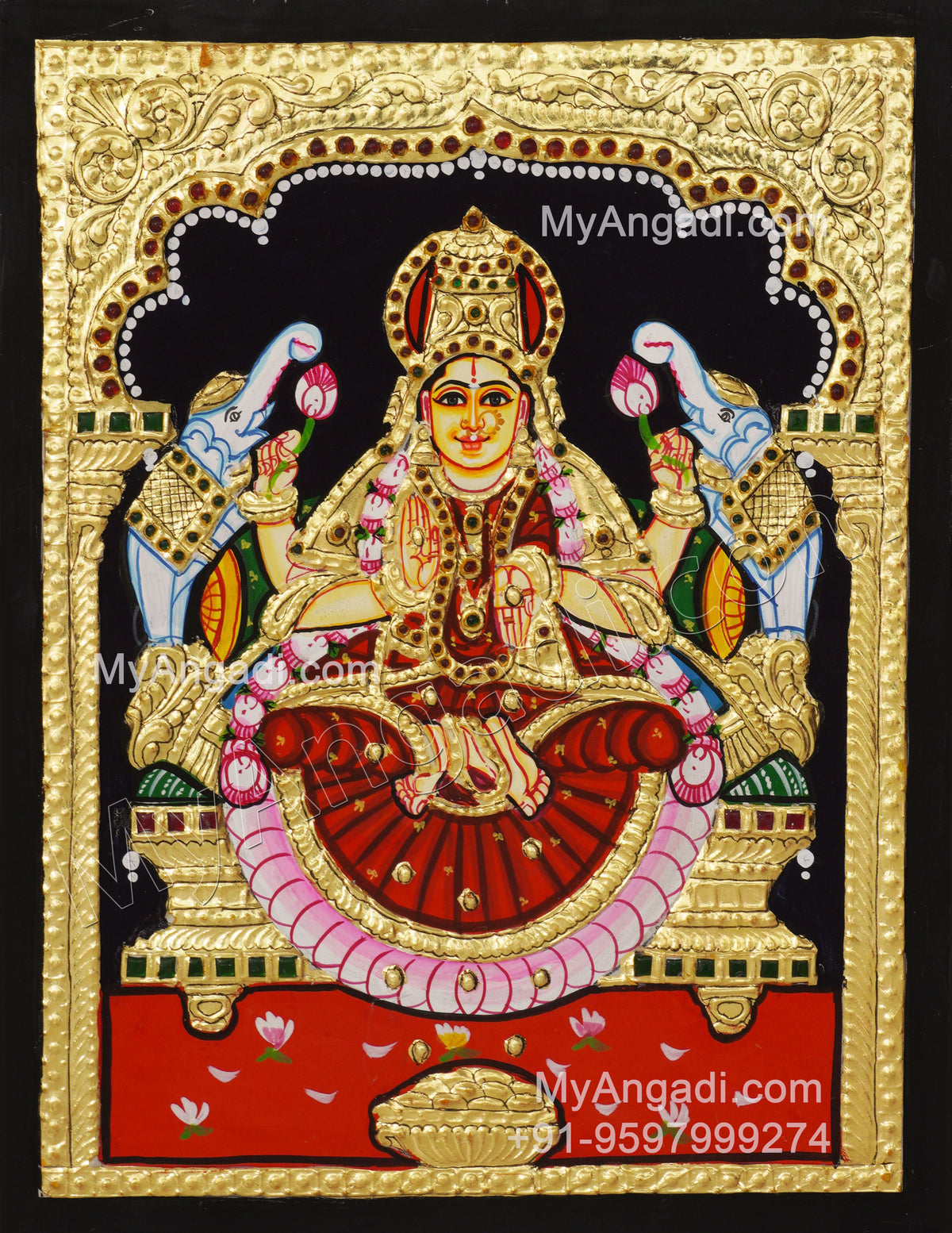 Gajalakshmi Tanjore Painting