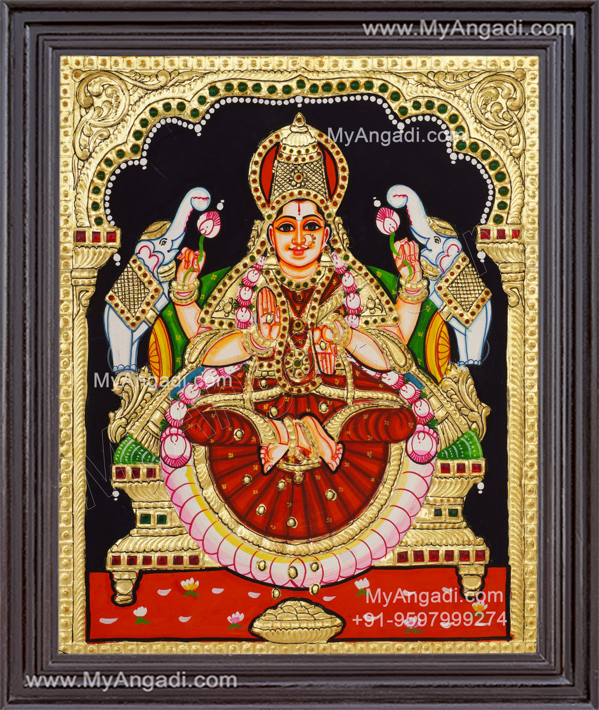 Gajalakshmi Tanjore Painting