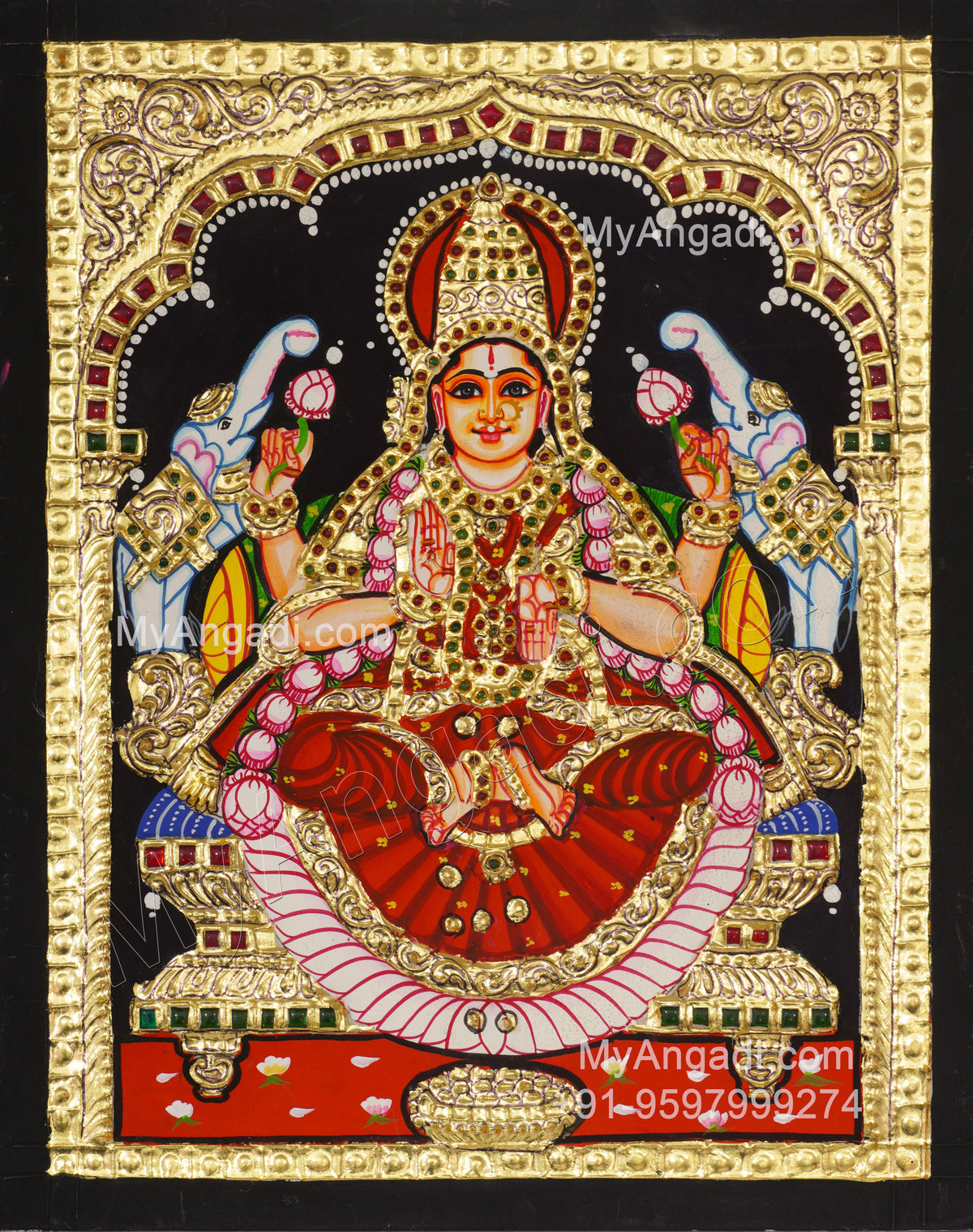 Gajalakshmi Tanjore Painting