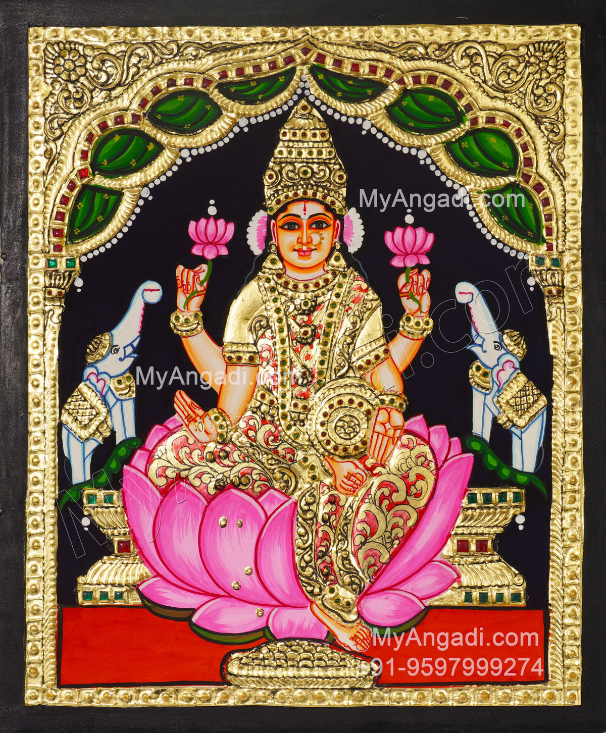 Gajalakshmi Tanjore Painting