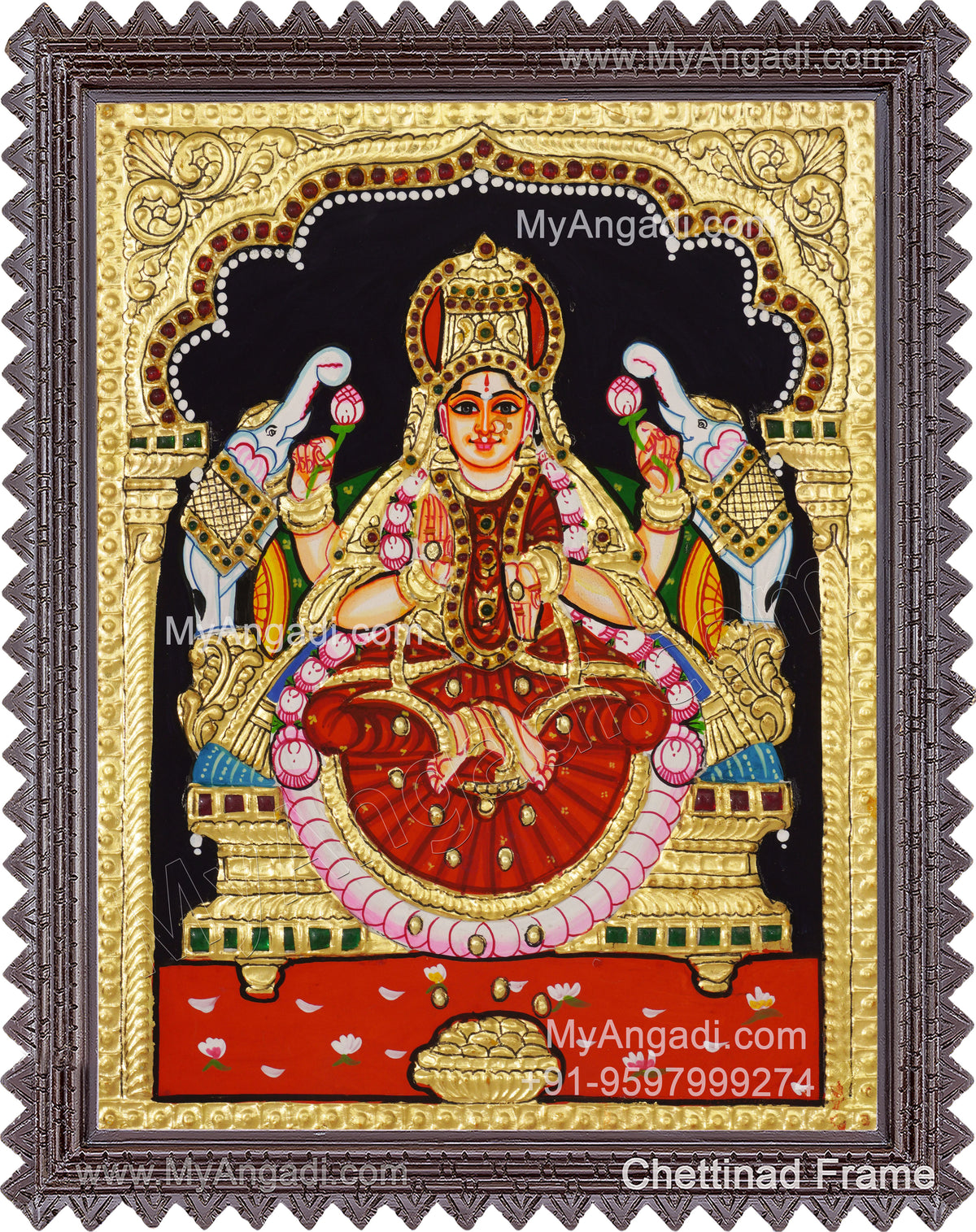 Gajalakshmi Tanjore Painting