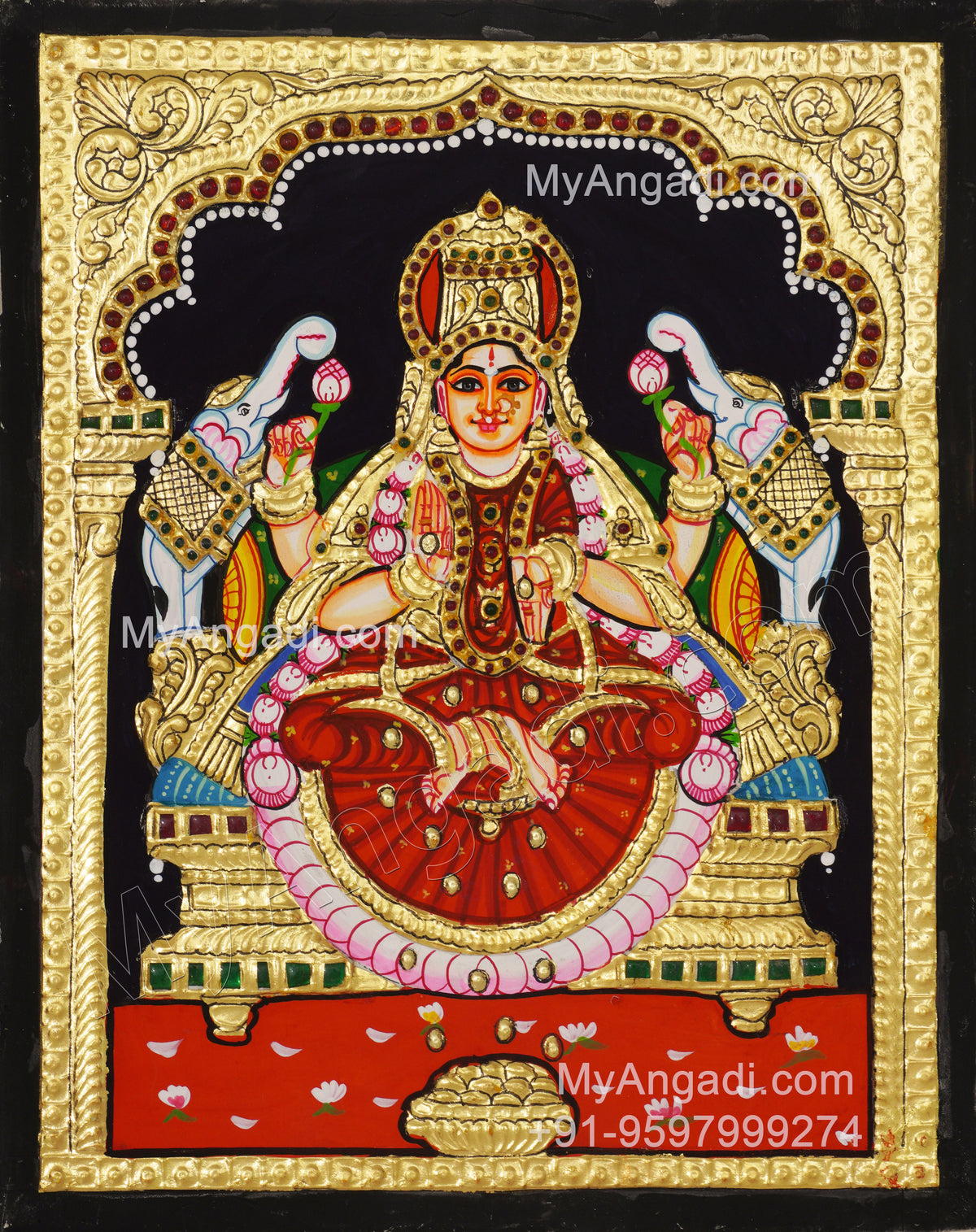 Gajalakshmi Tanjore Painting