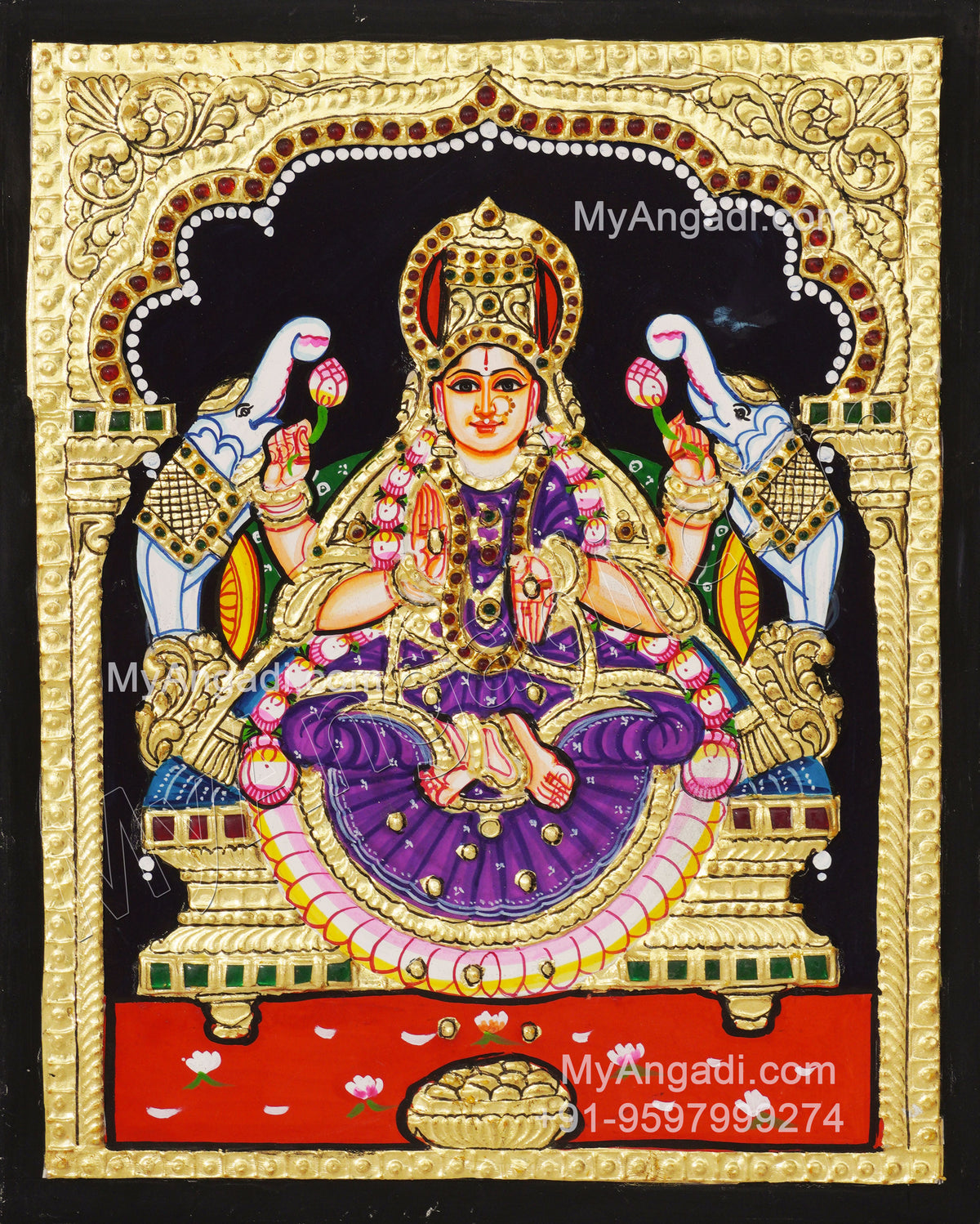 Gajalakshmi Tanjore Painting