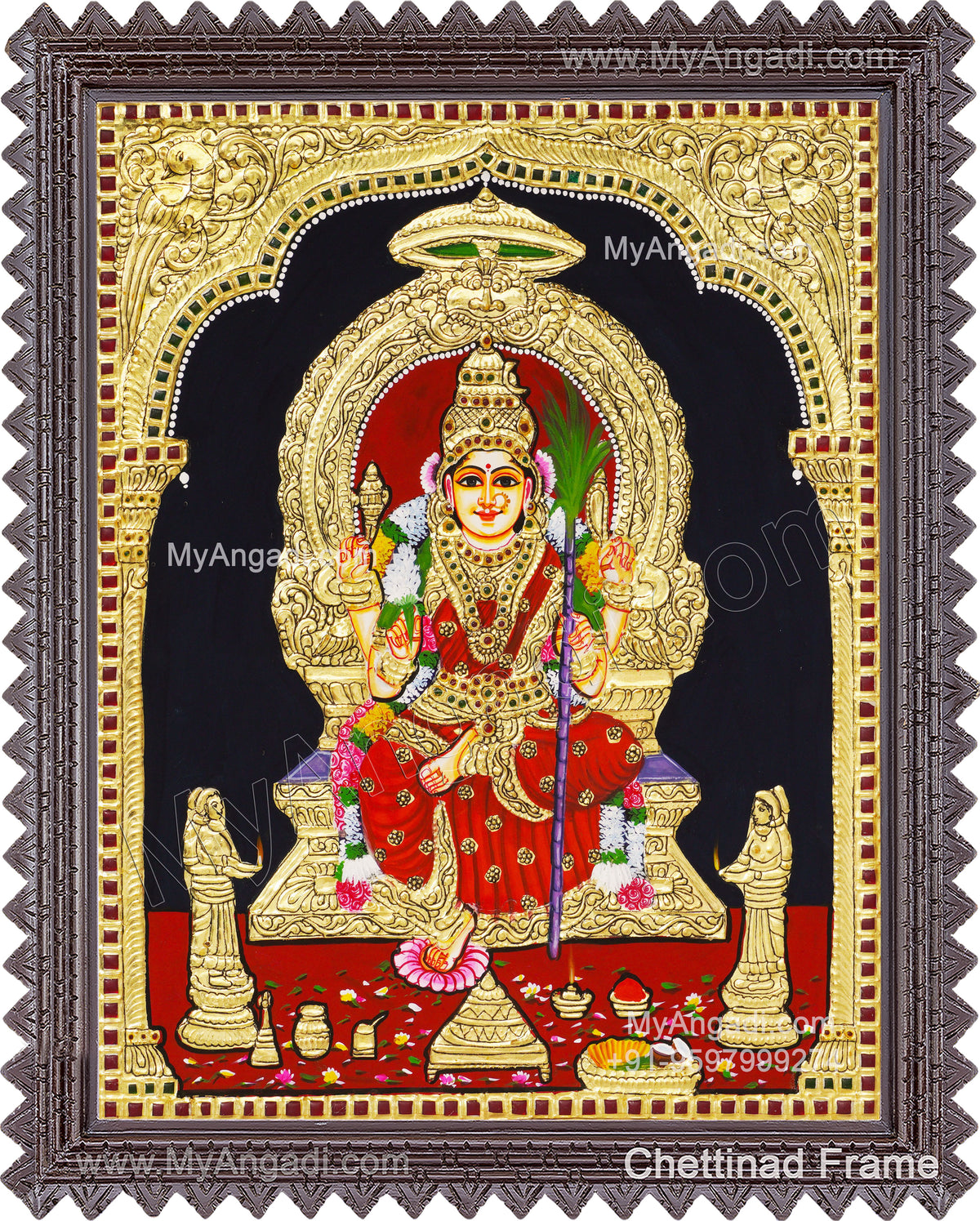 Kamatchi Amman Tanjore Painting
