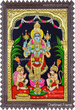 Perumal with Hanuman and Garudan Tanjore Painting