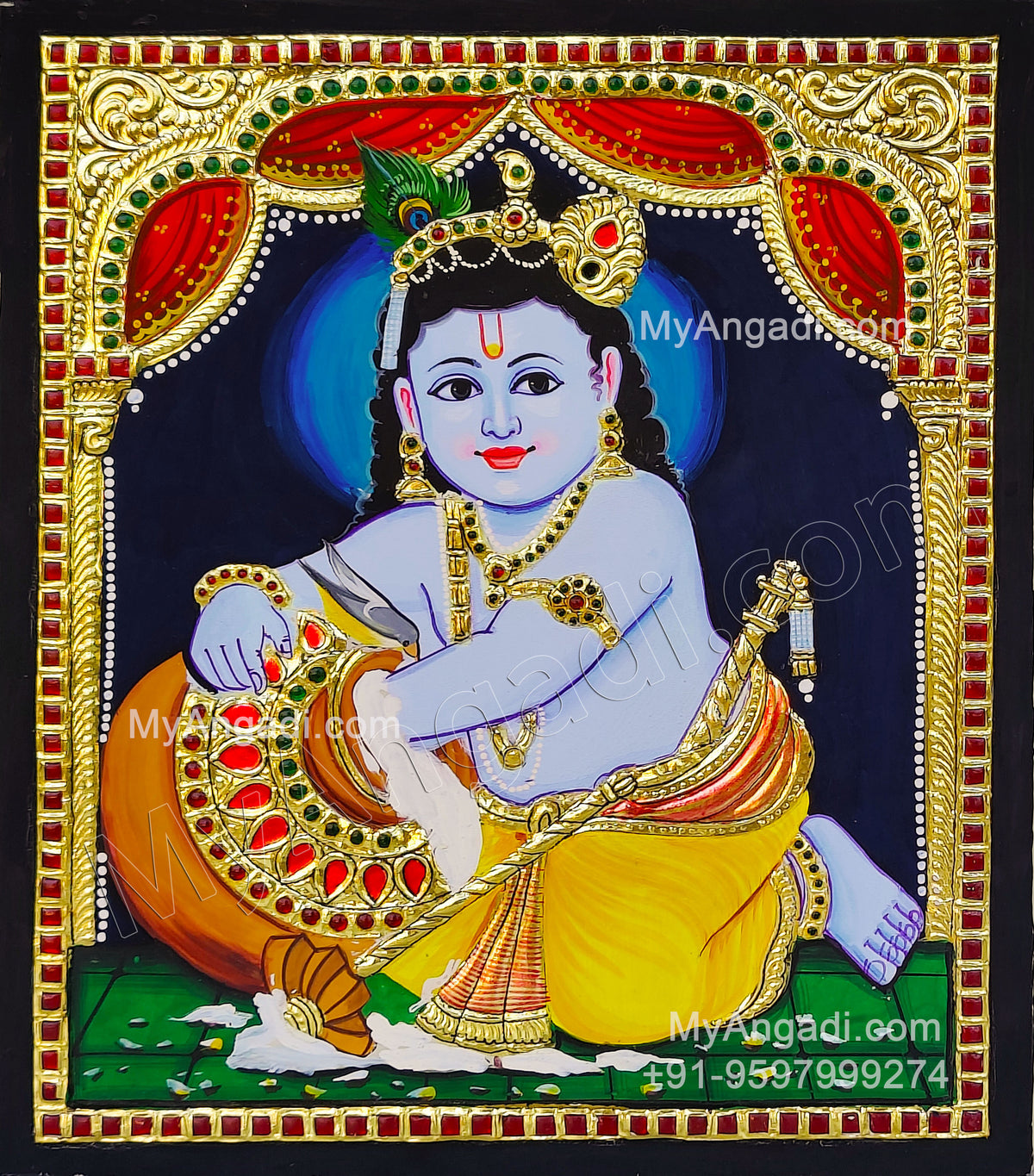 Butter Krishna Tanjore Painting