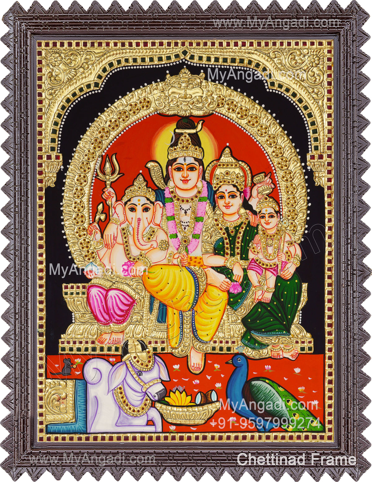 Shivan Family Tanjore Painting